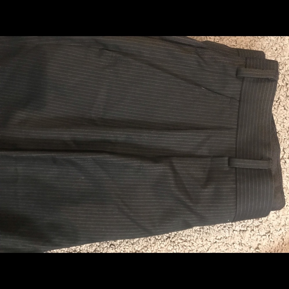 Black pinstriped dress pants